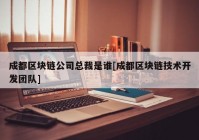 成都区块链公司总裁是谁[成都区块链技术开发团队]